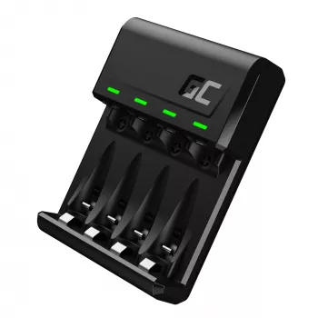 Cargador de pilas Green Cell GC VitalCharger USB, 4 ranuras, AA/AAA, alimentado por USB, negro
