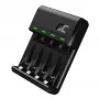 Cargador de pilas Green Cell GC VitalCharger USB, 4 ranuras, AA/AAA, alimentado por USB, negro
