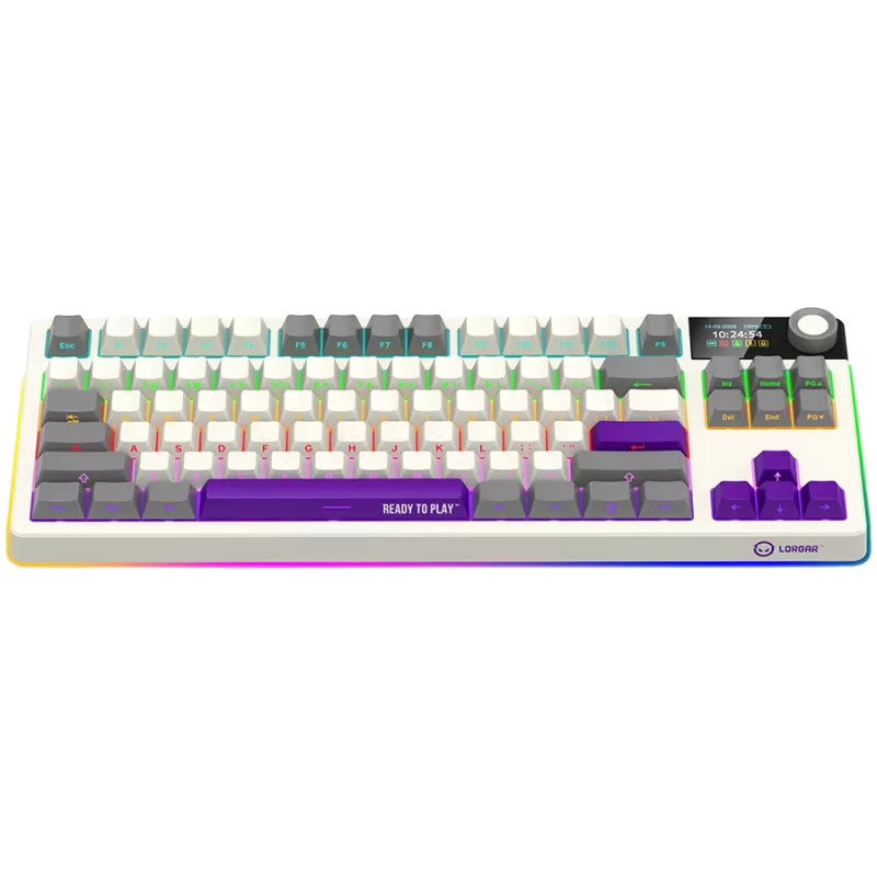 LORGAR KBP70TKLW, teclado gaming mecánico inalámbrico TKL Pro, beige, distribución EN