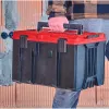 Einhell 4540021 E-Case M maletín de sistema, caja de herramientas, polipropileno, capacidad de carga de 90 kg, negro/rojo