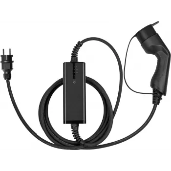 kabelmeister cargador tipo 2 con conector schuko recto, para vehículos eléctricos e híbridos, 3,6kW, negro, 5m (EVPC-01)