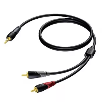 Cable estéreo de conector jack 3,5 mm a 2 conectores RCA Procab 3 m