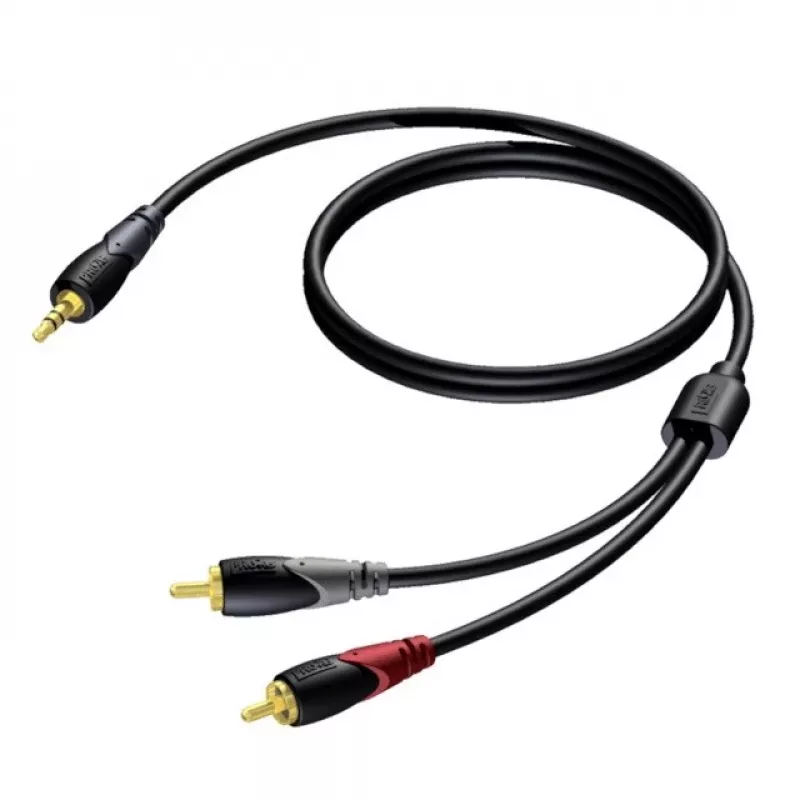 Cable estéreo de conector jack 3,5 mm a 2 conectores RCA Procab 3 m