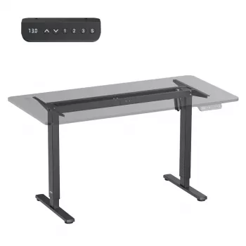 Escritorio con regulación eléctrica de altura Ergo Office, altura máx. 1160 mm, máx. - 80 kg, sin tablero para trabajar de pie y sentado, negro, ER-400 B
