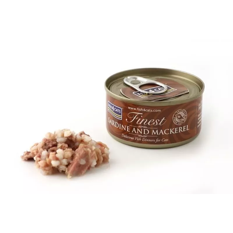 Fish4Cats Finest comida húmeda para gatos con sardina y caballa, 70 g