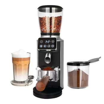Molino de café con muelas cónicas GASTROBACK Design Pro Touch 30 — muelas cónicas, depósito de café de 300 g, 150 W, negro/transparente