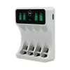 Cargador de baterías QOLTEC 50848 para pilas NiMH AAA (R03) y AA (R6) con pantalla LCD