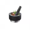 Mortero GEFU 35300 negro acero inoxidable granito 14 cm