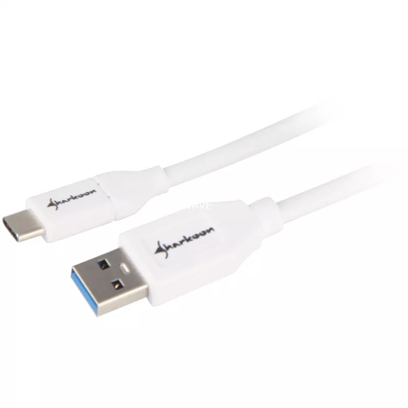 Cable USB 3.2 Gen 2, USB-A macho > USB-C macho (blanco, 1 metro)