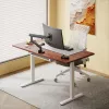 Mesa regulable en altura Up Up Bjorn Blanco, tablero M Nogal oscuro