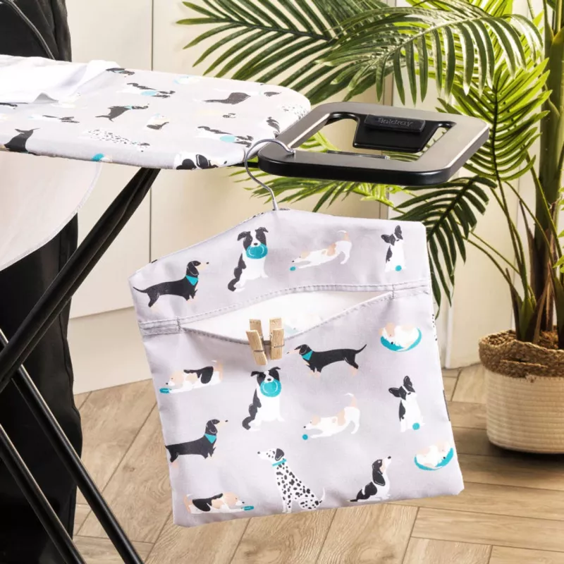 Bolsa para pinzas de ropa Beldray LA032005DFEU7 con motivo de perro, almacenaje de tela de pared