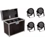 Foco LED EUROLITE 7C-7 Silent slim 4x con maletín de transporte, set compacto de 4