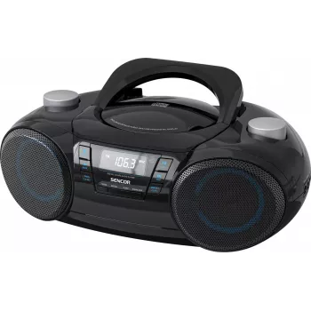 Altavoz Bluetooth portátil SENCOR SPT4710B — 20 W de potencia total, Bluetooth 5.3, CD/USB/FM, funcionamiento con batería o red