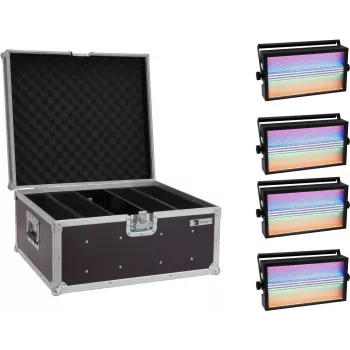 Set de estroboscopios LED EUROLITE Super Strobe 20000679 — 4 estroboscopios LED con maletín de transporte
