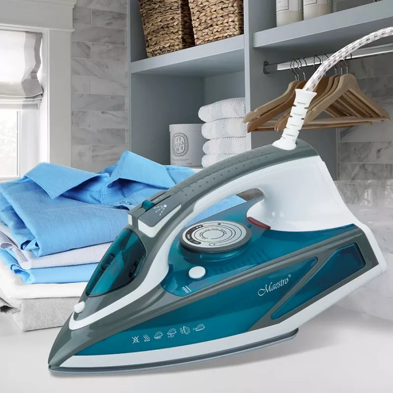 Plancha de vapor Maestro MR-304C, 2200 W, blanca/azul – plancha de vapor para uso doméstico