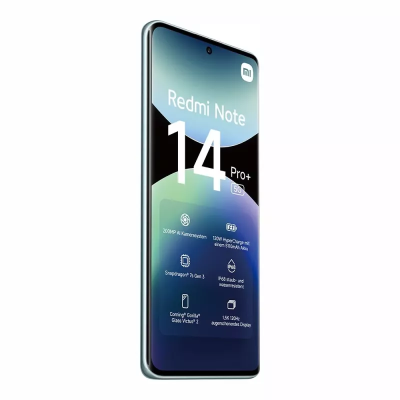 Smartphone Xiaomi Redmi Note 14 Pro+ 5G — 6,67 inch AMOLED, 8 GB RAM, 256 GB, 200 MP, IP68, 5110 mAh