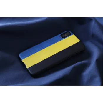 Funda para smartphone man and wood para iPhone X/XS — dandy azul negro, carcasa rígida protectora