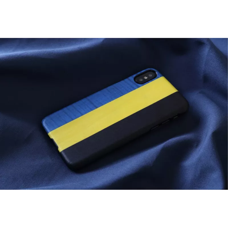 Funda para smartphone man and wood para iPhone X/XS — dandy azul negro, carcasa rígida protectora
