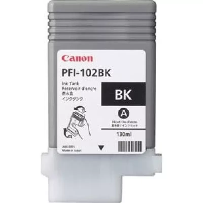 Canon PFI-102BK (0895B001) cartucho de tinta pigmentada original, negro, para imagePROGRAF iPF500/iPF600/iPF700 (SPEC)