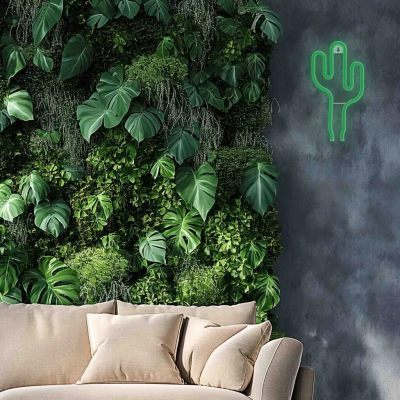 Luz de neón MANTA SNL74GN Verde cactus — letrero de neón decorativo, modelo SNL74GN