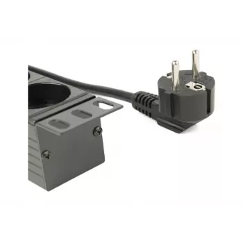 Unidad de distribución de corriente GEMBIRD EG-PDU-014 — 8× tomas Type-F, 16 A, cable de 3 m, rack 1U, 3680 W, negro