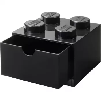 LEGO Cajón de escritorio 4, caja de almacenamiento negra, con studs