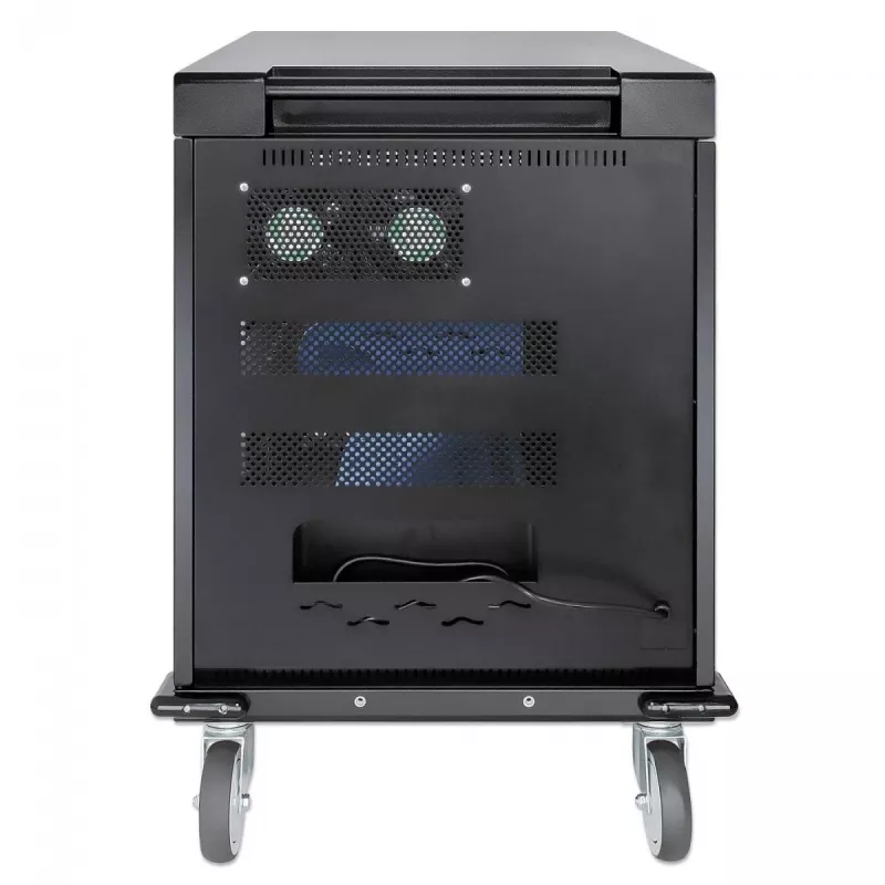 Carro de carga/ carrito para portátiles Manhattan con adaptador de CA (UE) 32 compartimentos, instale el adaptador de CA (cable de alimentación) del dispositivo en el dispositivo, apto para TODOS los portátiles (hasta 15,6