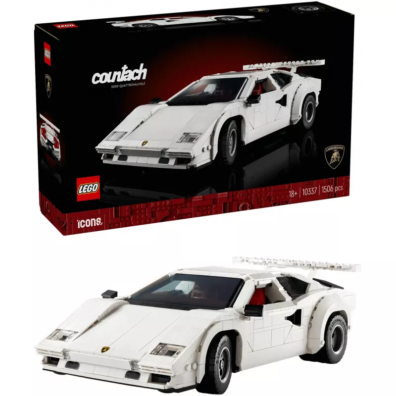 LEGO Icons 10337 Lamborghini Countach 5000 Quattrovalvole set de construcción, 1506 piezas, 18+