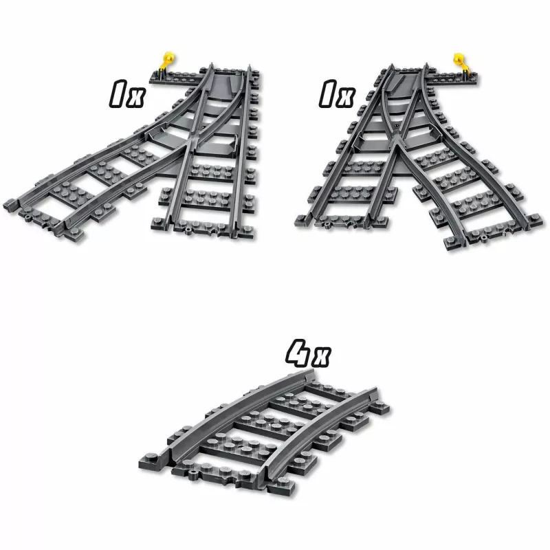 Set de construcción LEGO City 60238 – desvío de vías y accesorios para sets de juego
