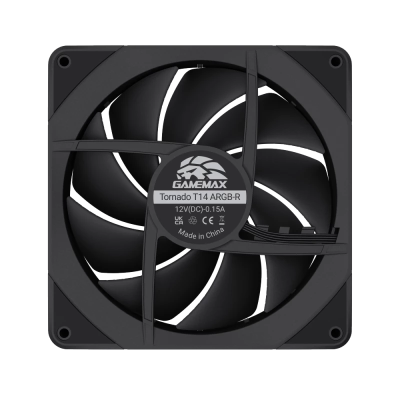 GAMEMAX TORNADO T14 ARGB-R Ventilador de caja 140mm - Negro