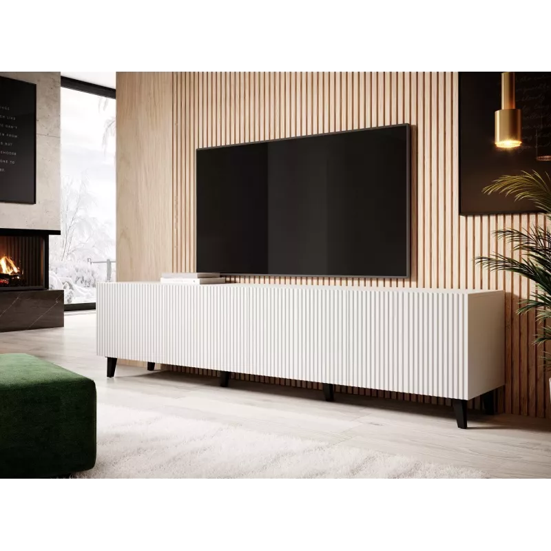 Mueble RTV Cama PAFOS 200x42x52 blanco mate
