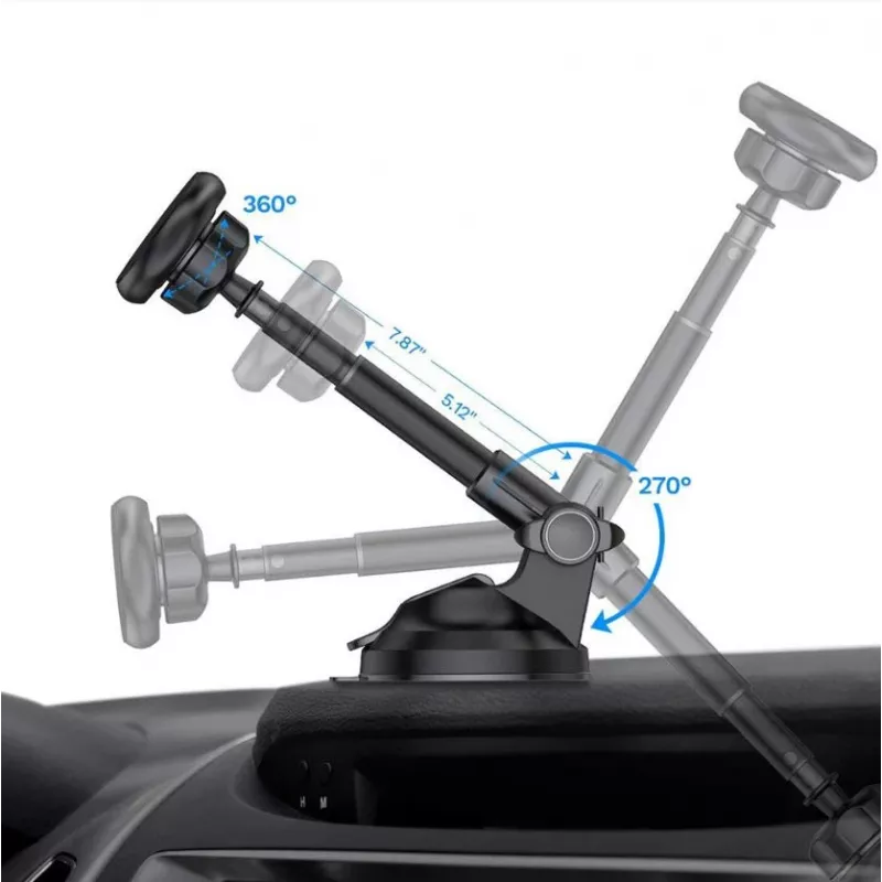 Soporte para móvil Tellur MUM Magnetic ventosa ajustable Negro — soporte magnético ajustable para móvil