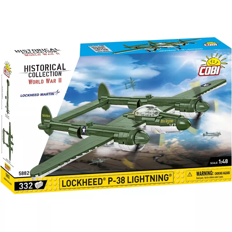COBI Lockheed P-38 Lightning. Tipo de producto: bloques de construcción, edad mínima recomendada: 7 años, temática: fuerzas armadas, número de piezas: 332 uds.