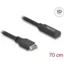 Cable USB DeLOCK Type-E Key A de 20 pines conector macho a conector hembra USB Type-C 70 cm
