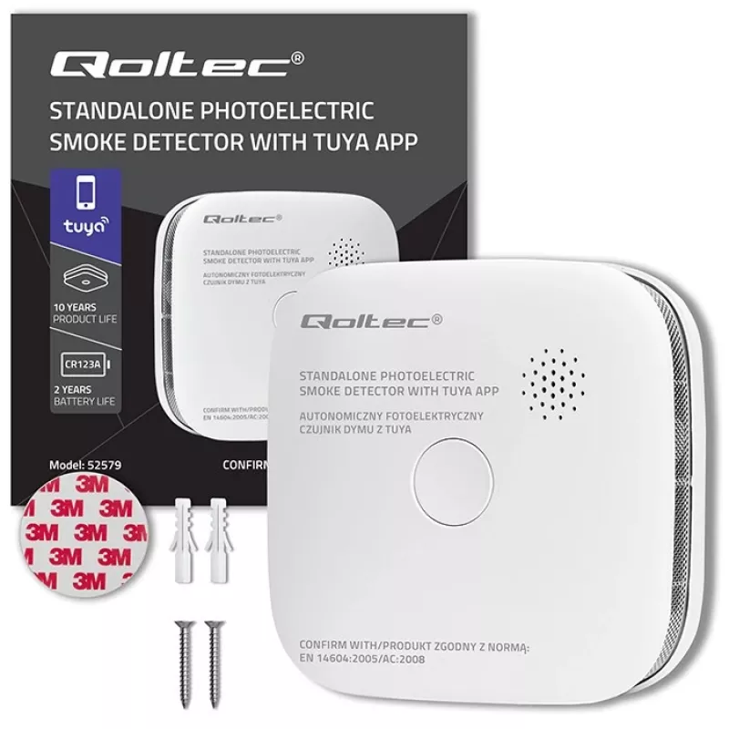 Detector de humo con batería Tuya WiFi LED
