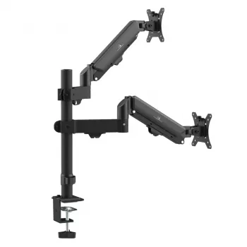 Soporte para 2 monitores Maclean, brazo de gas, 17-32 pulgadas, 2-10 kg, negro, MC-136