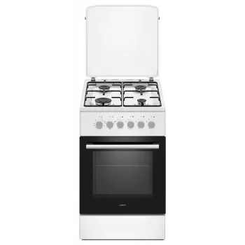 Cocina eléctrica de gas MPM MPM-56-KGM-04, 4 quemadores, 56 cm, horno eléctrico, negra