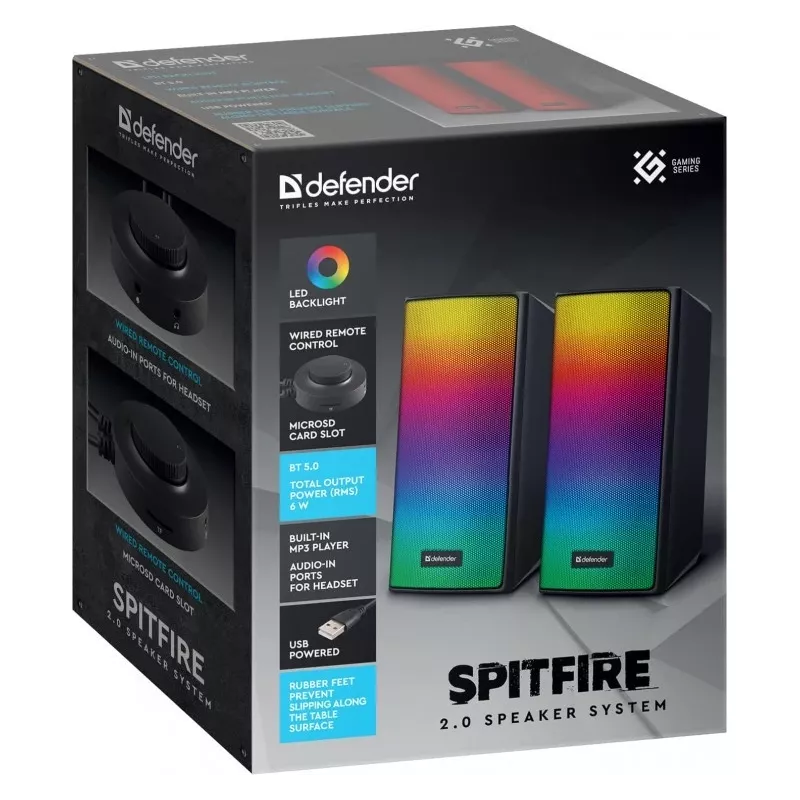 ALTAVOCES PARA PC SPITFIRE 2.0 6W LED USB