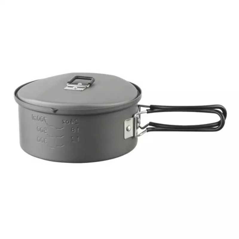 Menaje de camping ESBIT PT1100HA – olla de aluminio 1,1 L, Ø14,8 cm, 227 g, negra