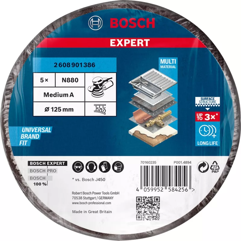 Bosch N880 disco de lijar para metal, pintura, acero inoxidable, acero
