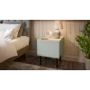 Mesita de noche Cama Meble FELLINI 40x41x60, oliva con tablero de roble aceitado, 1 cajón, pack de 2