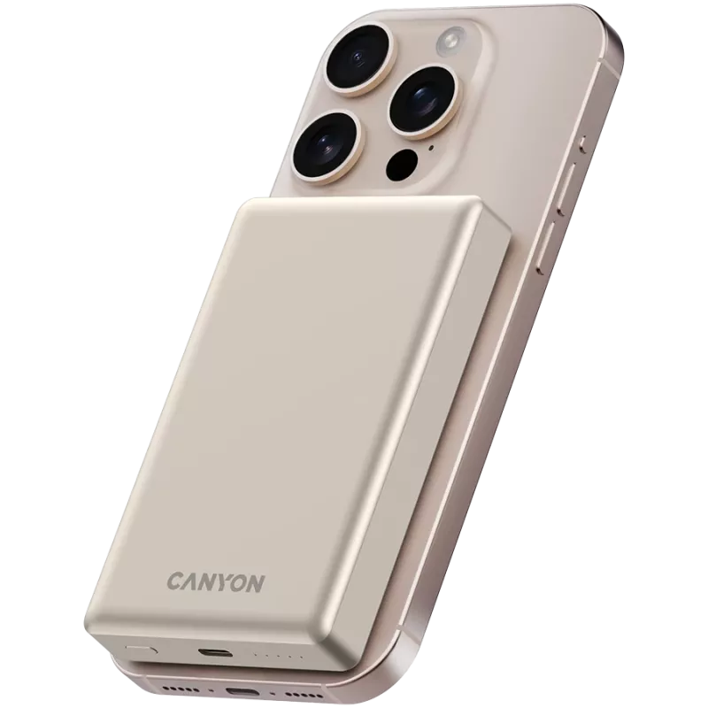 Canyon OnCharge 510 - Batería externa - 10.000 mAh - entrada USB-C - salida USB-C PD 20W + Wireless Magnet