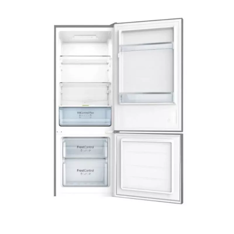 Amica FK244.4X(E) frigorífico combi de libre instalación, congelador inferior, frigorífico de 153 l, congelador de 52 l, FrostControl, clase energética E