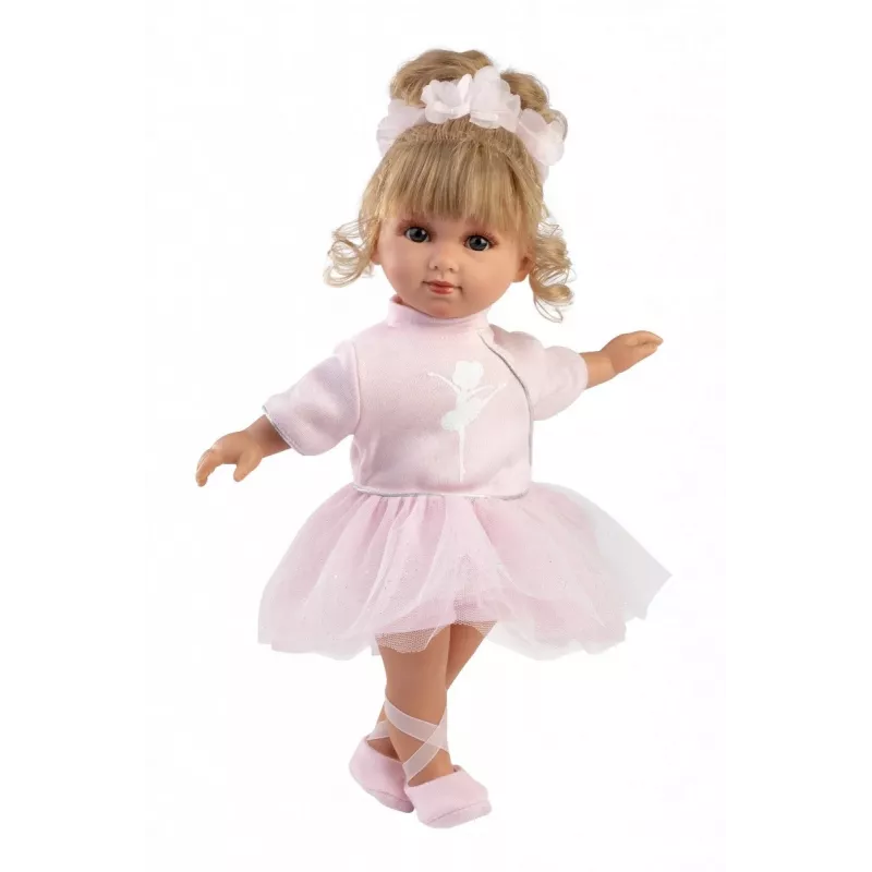 Muñeca bebé Llorens Elena Ballerina altura 35 mm tela y vinilo beige rosa blanco recomendada a partir de 3+