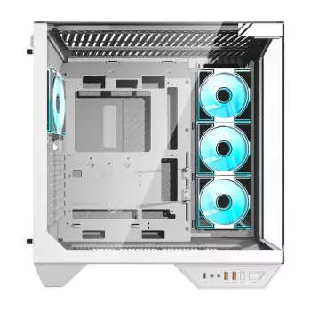 Caja para PC Darkflash DY470 (blanca) + 4 ventiladores