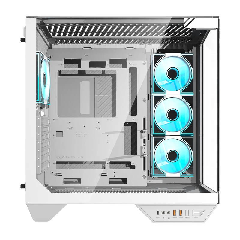 Caja para PC Darkflash DY470 (blanca) + 4 ventiladores