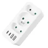 Regleta de enchufes MACLEAN MCE248 F/W — 3 tomas AC (1×16A, 2×6A) + 4×USB (2×A, 2×C PD 20W), conector EU, blanco