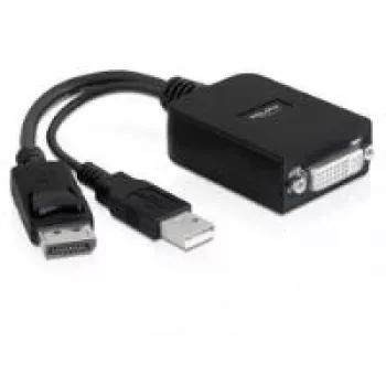 Adaptador de cable de vídeo DELOCK 61855 0,23 m DisplayPort DVI-I Negro