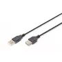 Digitus ASSMANN Basic - Cable alargador USB - USB Type-A, 4 polos (M) - USB Type-A, 4 polos (H) - 3 m (USB/USB 2.0) - Encapsulado - Negro (AK-300200-030-S)
