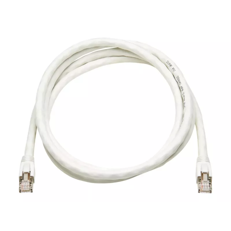 Eaton Tripp Lite Serie Cat8 Cable Ethernet S/FTP apantallado certificado 25G/40G con protección antiacodamiento (RJ45 M/M), PoE, blanco, 1,83 m - Cable de red - RJ-45 (M) a RJ-45 (M) - 1,829 m - S/FT